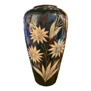 Large ’50s Floral Scheurich Keramik Floor Vase Nr. 517/38 For Sale