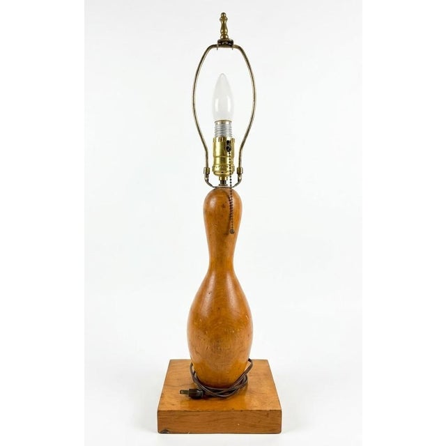Vintage Late 20th Century Dale Tiffany Bowling Pin Table Lamp on Pedestal Base For Sale - Image 4 of 6