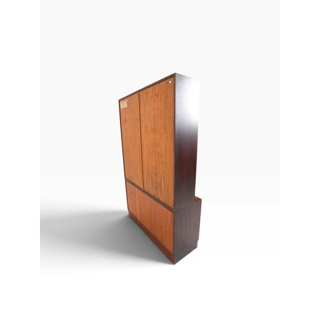 Mid 20th Century Mid 20th Century Danish Modern Rosewood Hutch Bookcase by Omann Jun, Model 10 | Glass Doors For Sale - Image 5 of 11