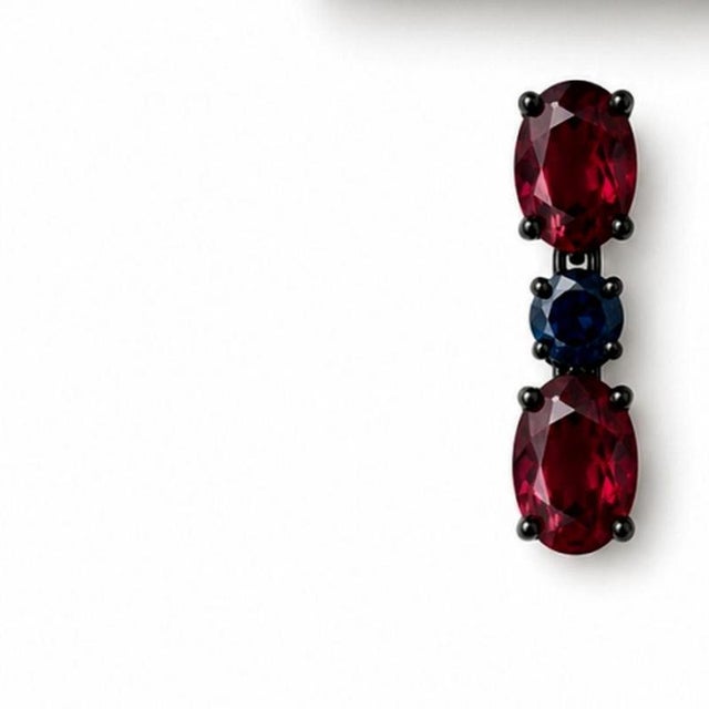 Portuguese Black and Red Earrings, Set of 2 For Sale - Image 3 of 6