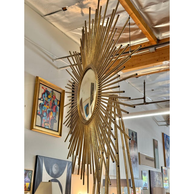 Art Deco Early 20th Century Monumental Brutalist Starburst Mirror 9 Foot Tall Sculptures For Sale - Image 3 of 17