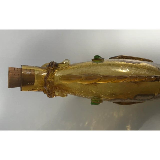 Italian Mid Century Blown Glass Fish Wine Bottle For Sale - Image 4 of 9