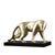Dimensions: 39 cm wide, 119 cm deep, 65 cm high; satin-finished brass; bronze base with black patina. We continue our...