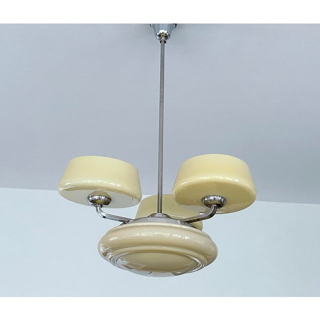 Lage Art Deco Pendant Light in Glass, 1930s For Sale - Image 11 of 18