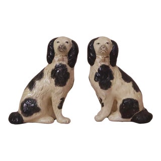 Pair of Staffordshire Dog Bookends For Sale