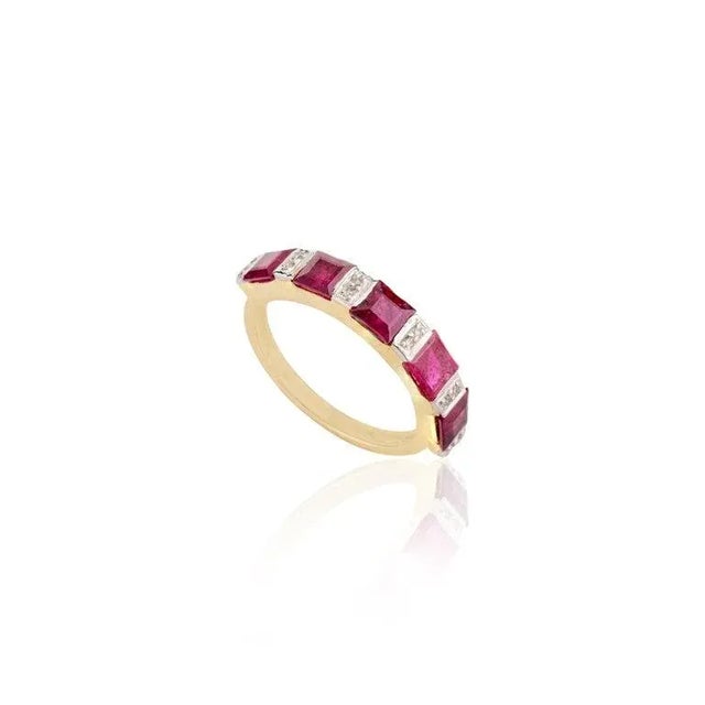 Square Cut Ruby Ring Size 7 For Sale In New York - Image 6 of 9