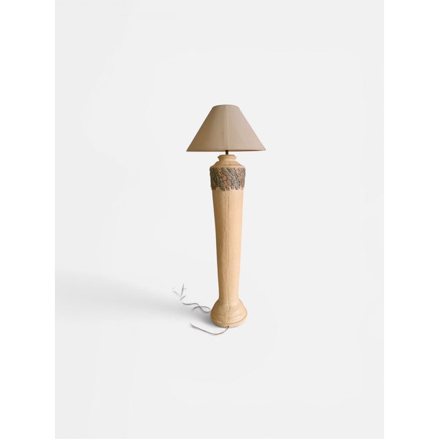 Harris Potteries 1980s Postmodern Southwest Style Textured Plaster Lamp Set - Floor & Table (Set of 2) For Sale - Image 4 of 11