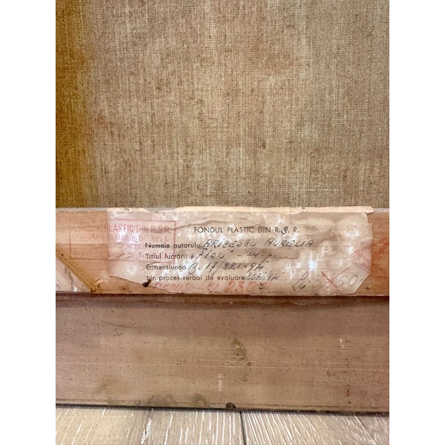 Mid-Century Modern Early 20th Century Painting Vase With Flowers by Aurelia Aricescu Vasiliu - Oil on Canvas With Frame - Signed For Sale - Image 3 of 8
