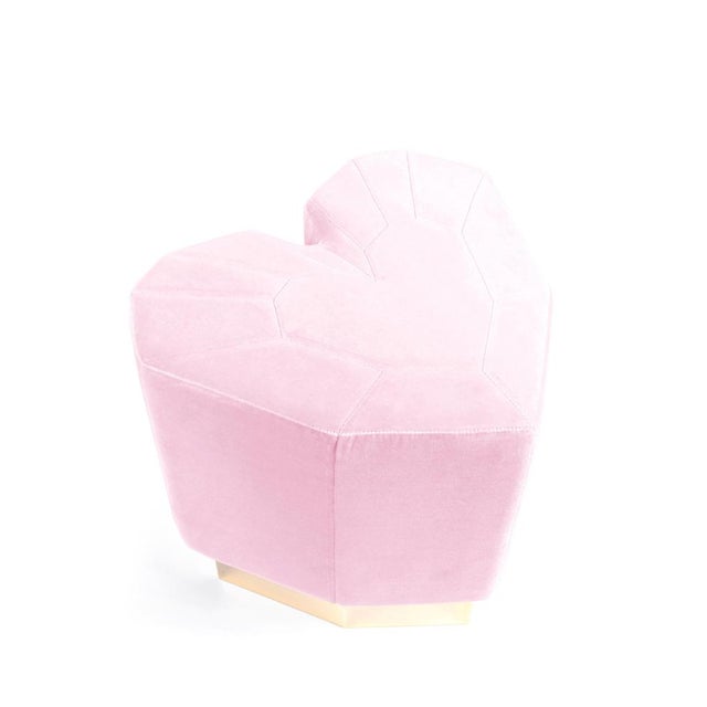 Set of Light Pink Queen Heart Stools by Royal Stranger For Sale - Image 9 of 18