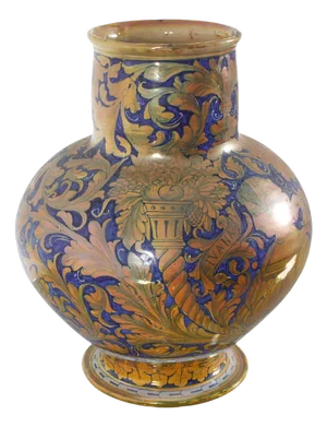 Ceramics Vase in Hand-Glazed Majolica by Alfredo Santarelli, Italy, 1920s