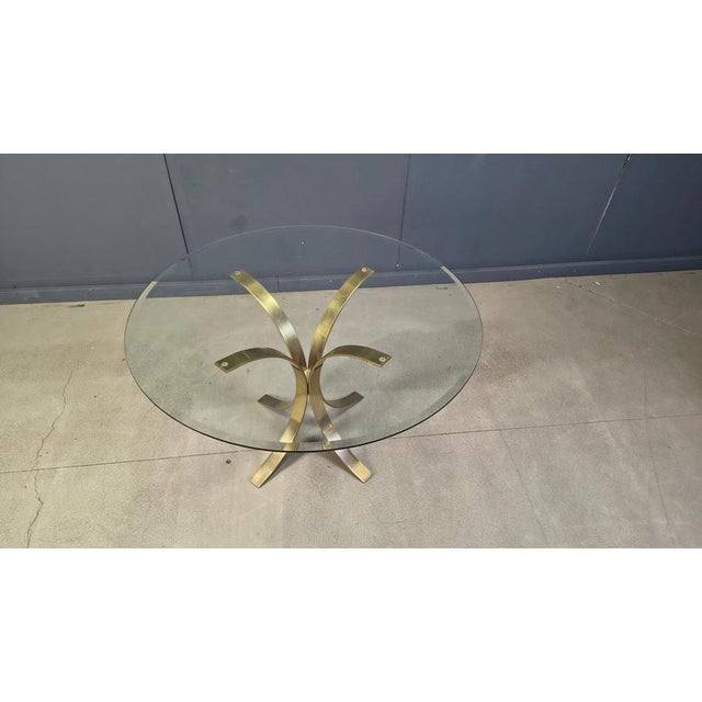 Vintage Brass Dining Table and Chairs from Belgochrom, 1970s, Set of 5 For Sale - Image 6 of 14