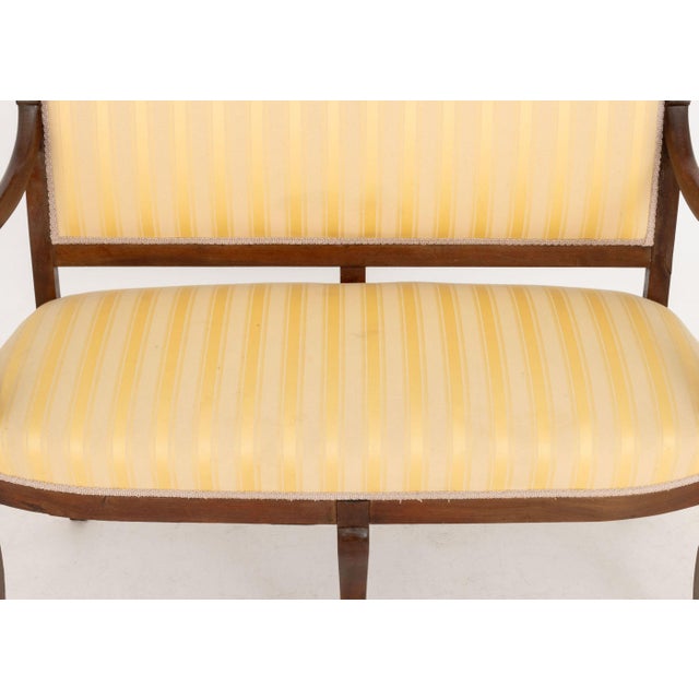 Louis Philippe Style Upholstered Mahogany Settee For Sale - Image 4 of 7