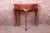 Baker Furniture Burled Walnut Queen Anne Flip Top Demilune Console Table, Newly Refinished For Sale - Image 13 of 13