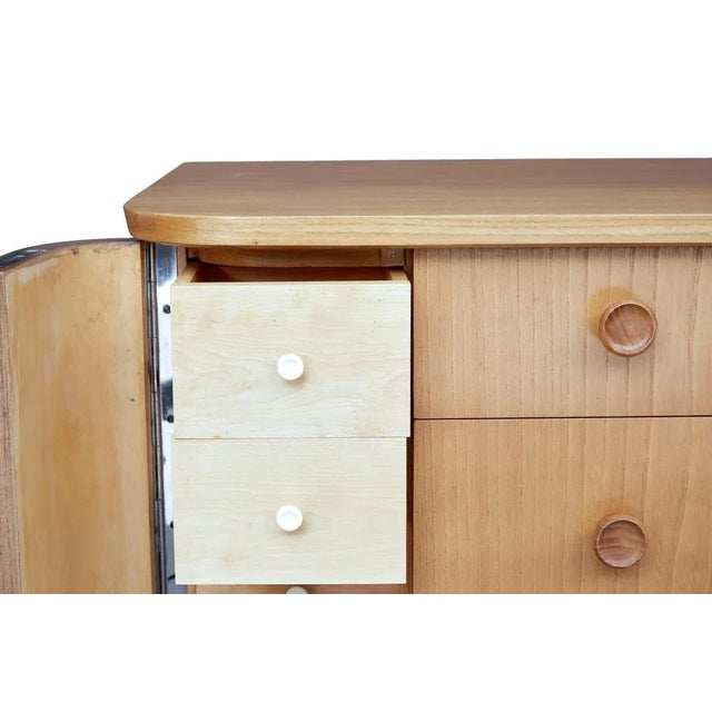 Mid 20th Century Swedish Elm and Burr Fitted Chest of Drawers For Sale - Image 9 of 12
