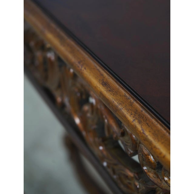 Maitland Smith French Louis XVI Style Mahogany & Gold Console Table For Sale - Image 9 of 15