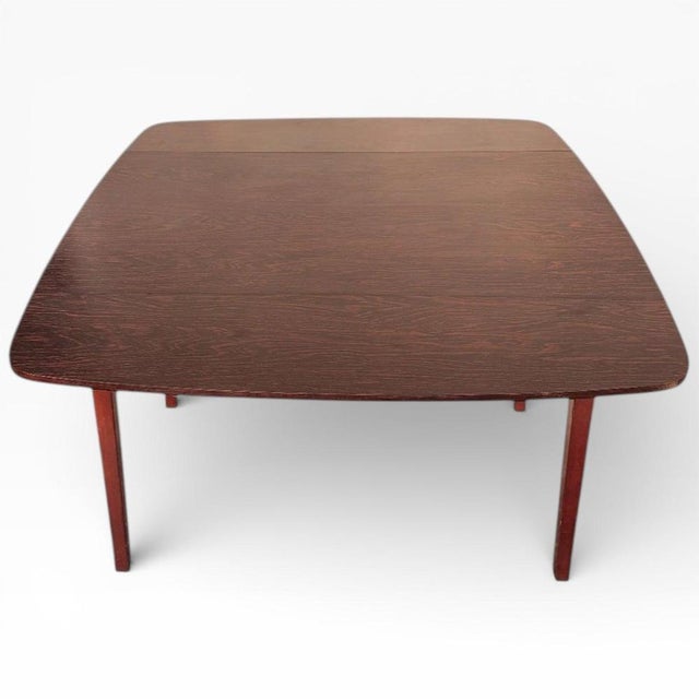 Wood Mid-Century Drop-Leaf Table Dining Table in Rosewood Laminate For Sale - Image 7 of 9