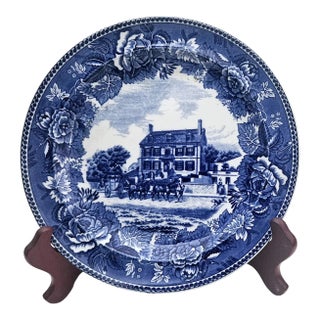 Wedgwood Massachusetts Historic Scenes Bluebell Plate - The John Hancock House, Boston For Sale