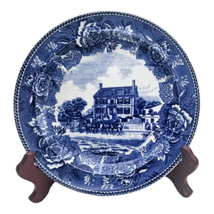 Wedgwood Massachusetts Historic Scenes Bluebell Plate - The John Hancock House, Boston