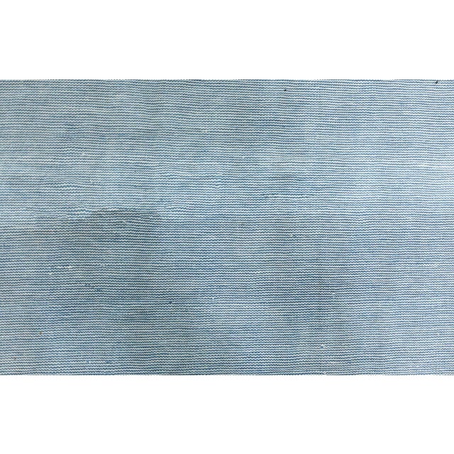 Mid 20th Century Doris Leslie Blau Large Vintage Indian Dhurrie Blue Rug For Sale - Image 5 of 9