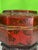 1950s Antique Chinese Wedding Basket Octagonal Red Lacquer Wood Hand Painted Food Carrier For Sale - Image 5 of 12