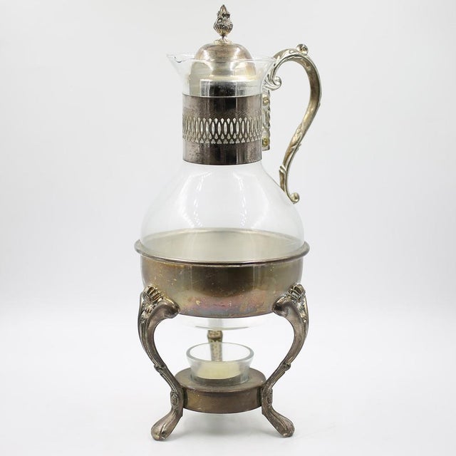 Art Nouveau Silver-Plated Jug on a Warmer, 1890s For Sale - Image 10 of 11