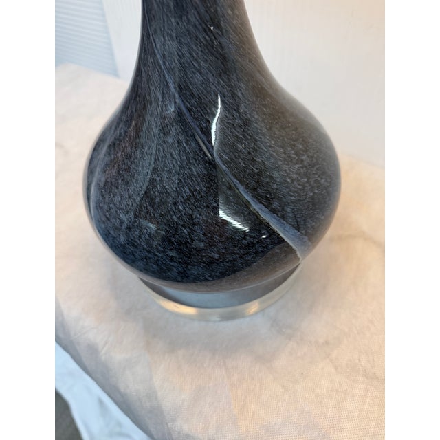 Long Neck Deep Blue Table Lamp For Sale In San Francisco - Image 6 of 12