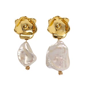 Pearlescent Flowers Earrings, 2 Pieces For Sale