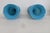 Turquoise Blue Opaline Glass Vase Pair of 2 With Hand Painted Floral Motif 5071b For Sale In Miami - Image 6 of 11