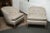 Contemporary 1960s Pair of Taupe Linen Tufted Sleeper Boudoir Armchairs. For Sale - Image 3 of 10