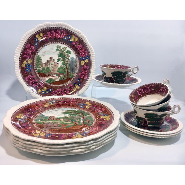 Copeland Spode Delft Castle China - 14 Piece Set | Chairish