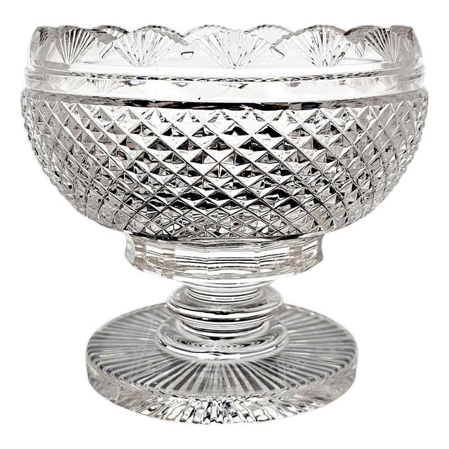 Late 20th Century Waterford Prestige Heavy Cut Crystal Pedestal Bowl 5.25" For Sale