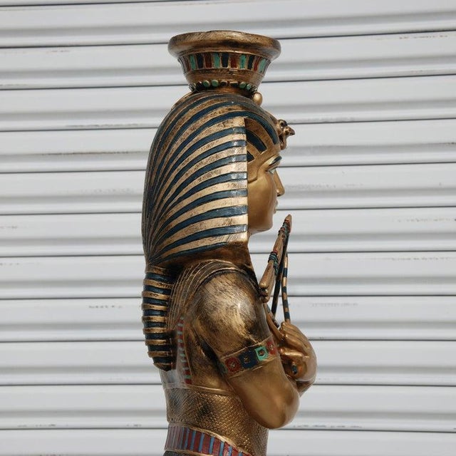 2000 - 2009 Egyptian Pharaoh Statue Floor Lamp For Sale - Image 5 of 7