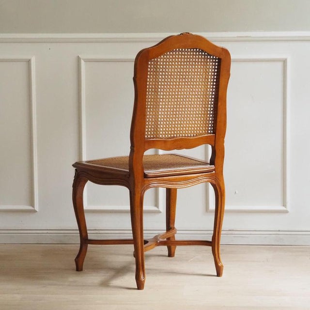 French Louis XV Style Viennese Wicker Dining Chair For Sale - Image 11 of 15