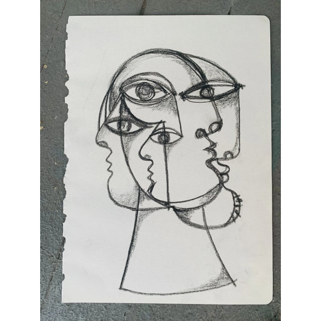 Contemporary Abstract Charcoal Drawing by Louie DeVito Framed For Sale In Philadelphia - Image 6 of 7
