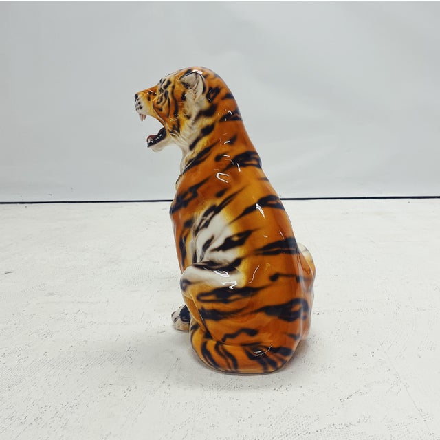 Tiger Statue in Ceramic from Ceramiche Boxer For Sale - Image 6 of 8