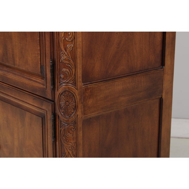 Henredon Walnut Louis XV Armoire Wardrobe For Sale - Image 14 of 18