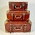 Campaign 1980s Vintage Americana Boho Chic After Ralph Lauren Suitcase Storage Boxes - Set of 3 For Sale - Image 3 of 15