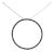 .925 Sterling Silver 5.0 Cttw Black Diamond Open Hoop Circle 18" Pendant Necklace (Black Color, I2-I3 Clarity) For Sale
