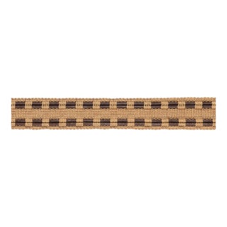 Sample - Schumacher Leather Cord Tape Trim in Natural For Sale