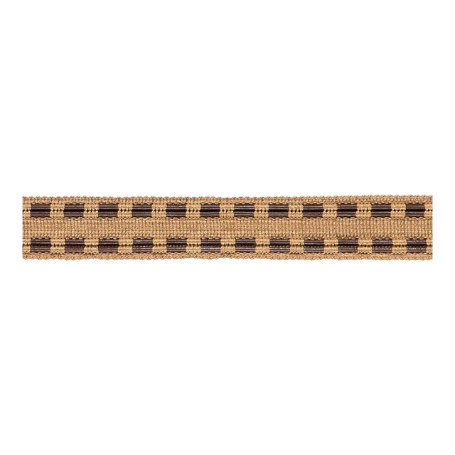 Sample - Schumacher Leather Cord Tape Trim in Natural For Sale
