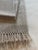 Tan and Cream Merino Wool Throw with Small Fringes. Size: 50"W x 70"L