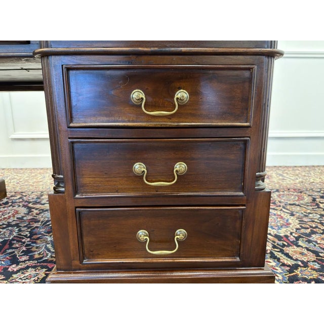 English Partner Desk in Teak For Sale - Image 14 of 18