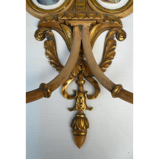 Pair Regency Style Bronze, Polychrome, and Battersea Enamel Sconces For Sale - Image 9 of 12