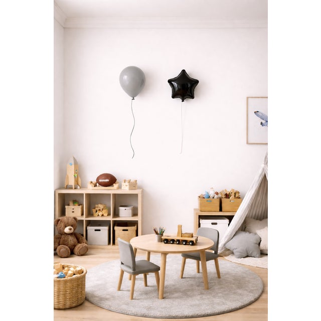 Grey Glossy Ceramic Balloon Wall or Ceiling Sculpture For Sale - Image 4 of 12