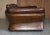 Low Mid-Century Modern Brown Leather Sofa For Sale - Image 14 of 17