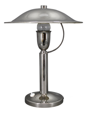 Art Deco Nickel Table Lamp, Czech, 1930s