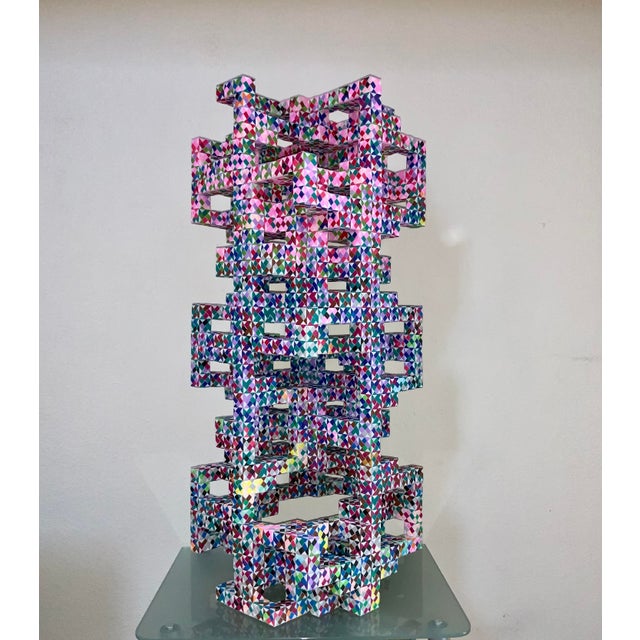 Hexahedron Reflection 85,000 Fold Origmi Sculpture For Sale - Image 4 of 10