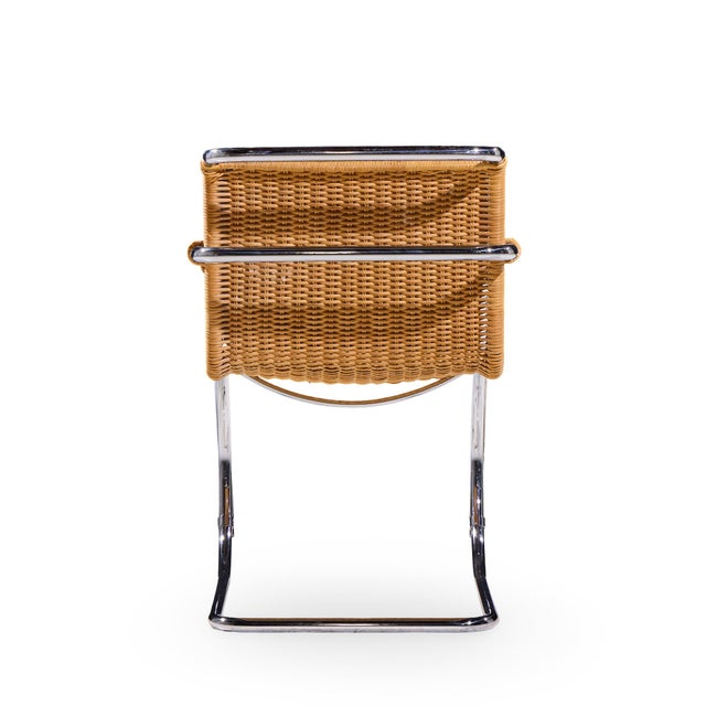 Mies Van Der Rohe for Knoll Mr Mid Century Rattan and Chrome Chairs - Pair For Sale - Image 9 of 12