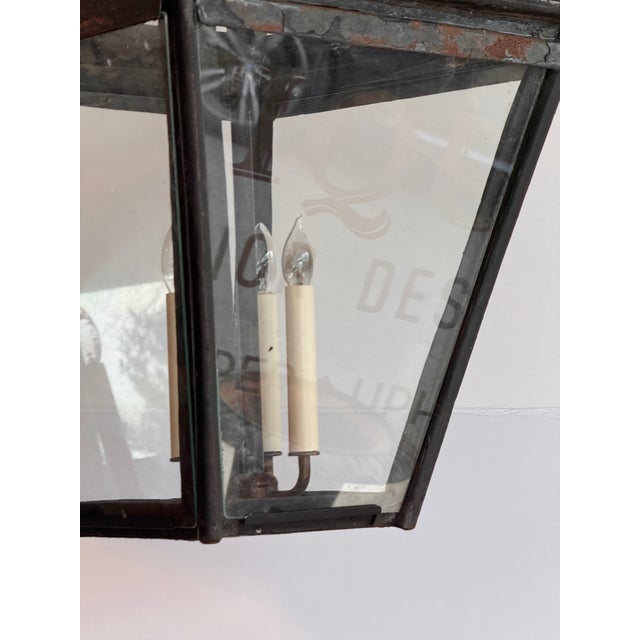 Antique Converted Hanging Lantern For Sale - Image 4 of 7