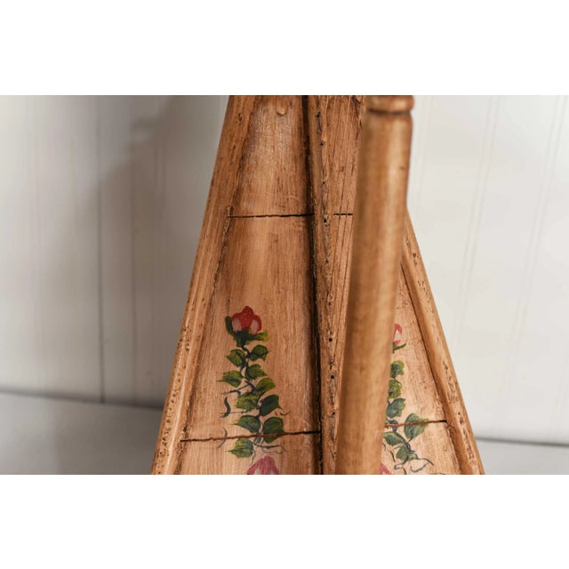 Vintage Celtic Irish Table Harp Carved Painted With Floral Decoration For Sale - Image 9 of 15